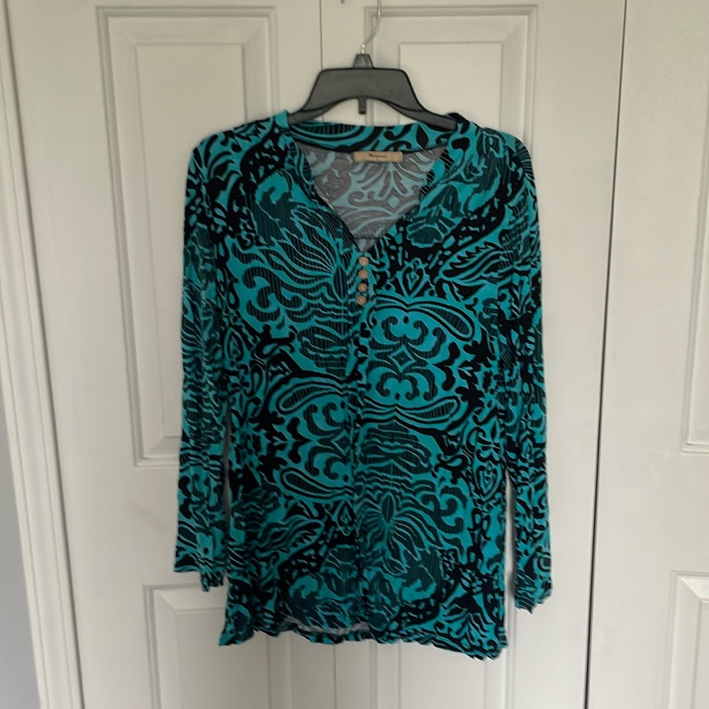 Miusey Women's Large Patterned Tunic Top GUC B39